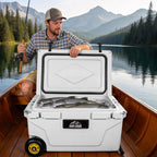 65 Quart Heavy-Duty Outdoor Cooler with 6-Day Ice Retention - White
