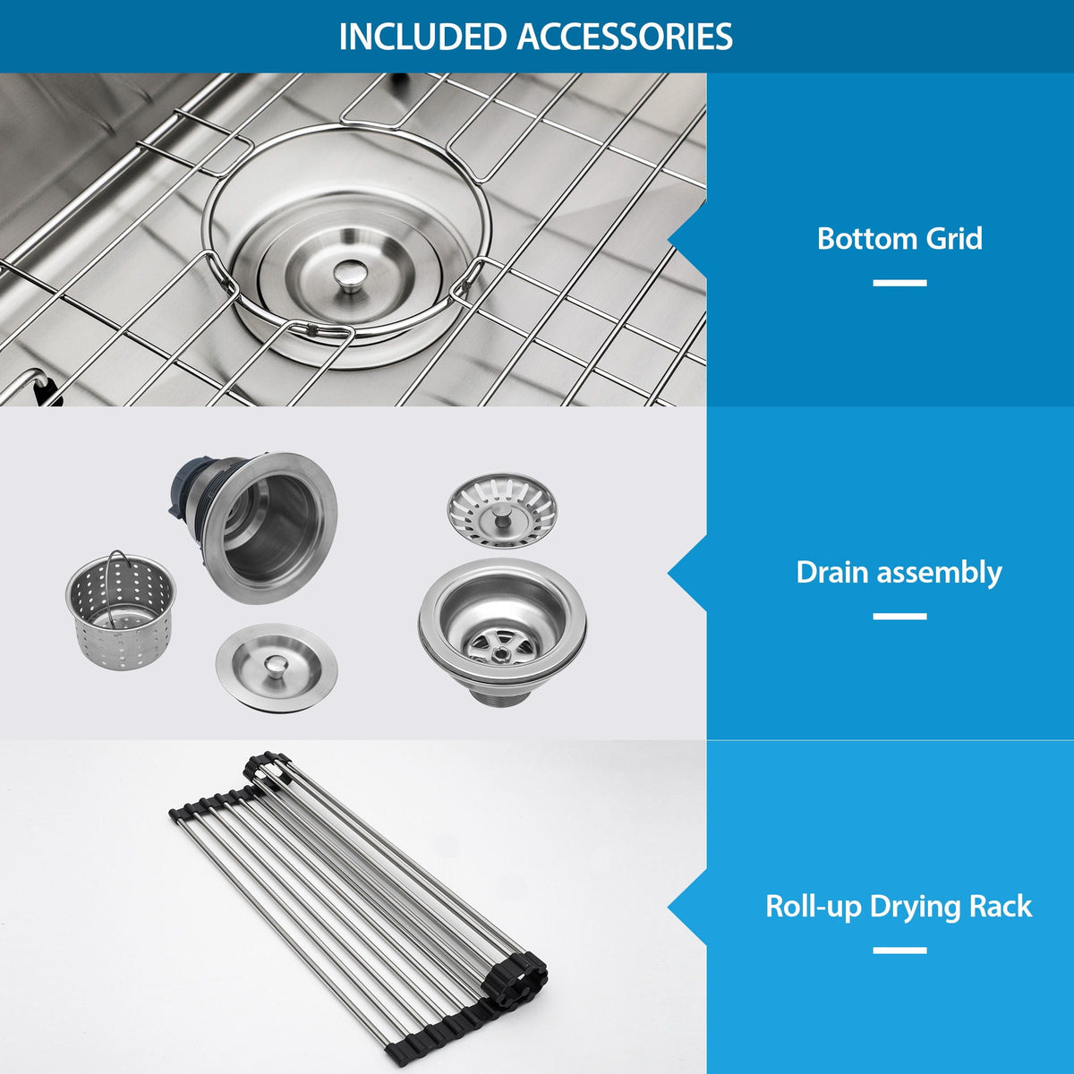 Modern Double Bowl Undermount Sink with 10" Deep Basins - Gray