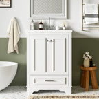 Modern Bathroom Vanity with Ceramic Sink Combo and Storage Cabinet - Multiple Colors