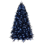 6-Foot Pre-Lit Black Christmas Tree with 350 LED Lights - Black