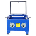 Bench Top Portable Sand Blaster Cabinet Kit 25 Gallon with Sealed Gloves - Blue
