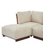 Velora 4-Piece L Shaped Boucle Sectional Sofa with Modular Design - Cream