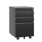 Metal Drawer Mobile File Cabinet with Lock for Secure Organization - White or Black