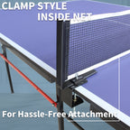 8ft Foldable Table Tennis Table Set with Portable Design - Blue