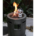 32000 BTU Round Outdoor Gas Fire Pit with Lava Stones and Cover