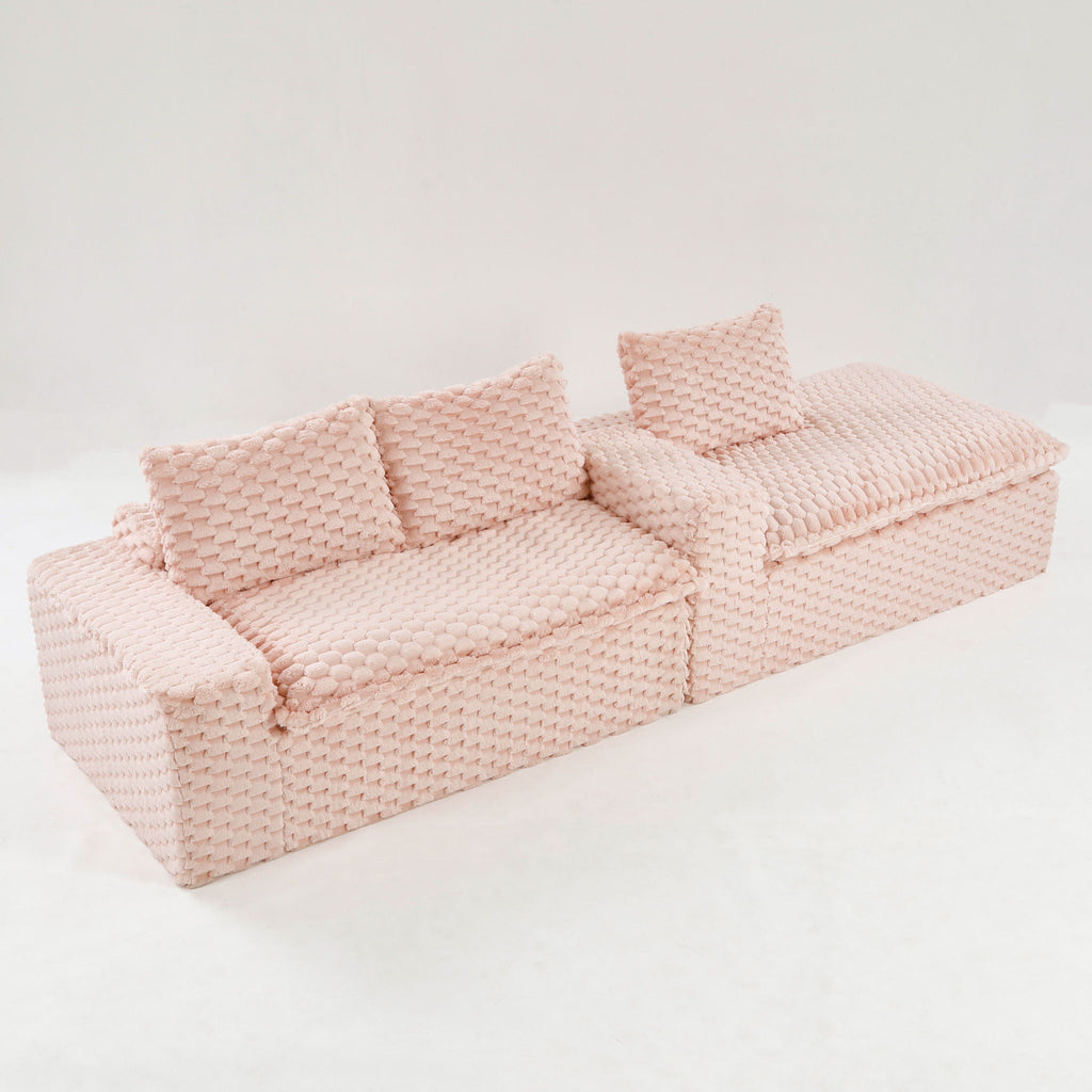 Convertible Modular Sectional Sofa with Twin Seat and Chaise - Multiple Colors