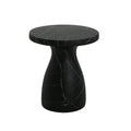 Lightweight Travertine Side Table with Weatherproof Finish – Black or Beige