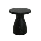 Lightweight Travertine Side Table with Weatherproof Finish – Black or Beige