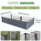 Large Galvanized Steel Garden Bed with Open-Bottom Drainage - Dark Gray