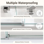 Frameless Single Sliding Shower Door with Stainless Steel Rollers - Chrome