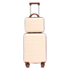 Beige 2-Piece Spinner Luggage Set with Hard Shell - Beige