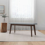 Carlos Upholstered Bench with High Density Foam Cushion - Gray