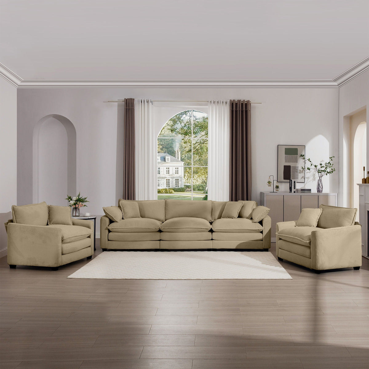 Oversized Deep-Seat Fabric Sofa & Chair Sets