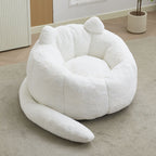Cat Shaped Bean Bag Sofa with Long Tail - Faux Fur