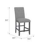 Zeph Upholstered Barstools Set of 2 with Comfortable Upholstery - Light Brown or Dark Gray