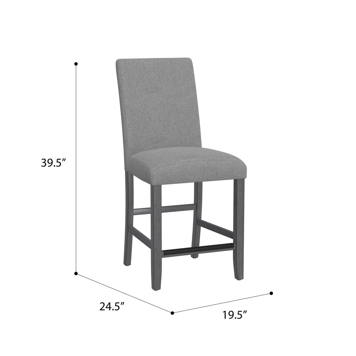 Zeph Upholstered Barstools Set of 2 with Comfortable Upholstery - Light Brown or Dark Gray