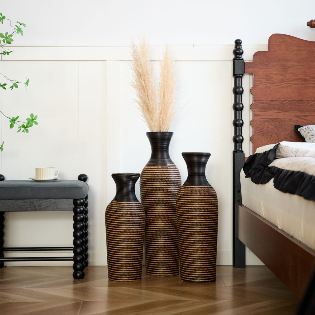 Classic And Neat Floor Vase with High Independent Stand - Multiple Colors