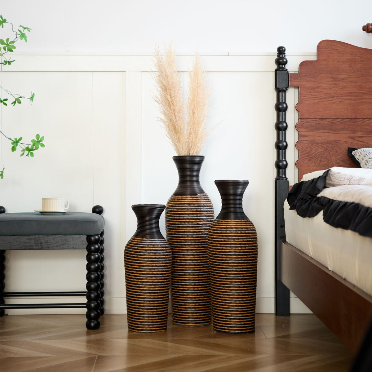 Classic And Neat Floor Vase with High Independent Stand - Multiple Colors