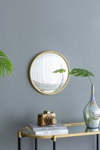 Round Mirror with Iron Frame - Gray