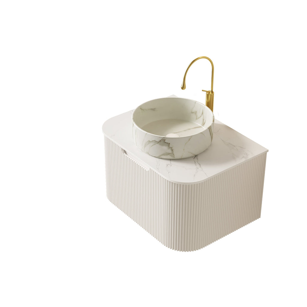 DINA 24" Bathroom Vanity & Sink with Ceramic Basin - Carrara White or White