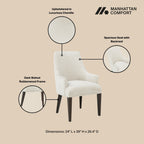 Upholstered Armchair with Ergonomic Backrest - Beige or Dark Gray