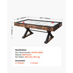 84-Inch Air Hockey Table with Electronic Scorer – Rustic MDF Finish