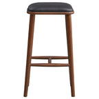 Stylish Design Bar Height Stool with Upholstered Seat - Black or Light Brown