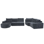 Modular Cloud Sectional Sofa Set with Deep Seating - Choose Beige, Dark Gray, or Dark Brown