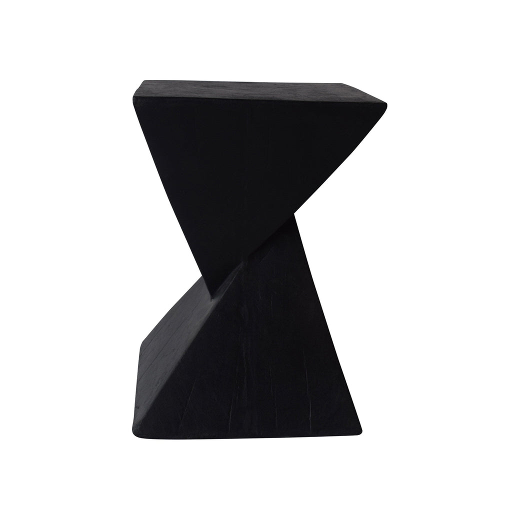 TESS Modern Side Table with Hourglass Design - Black or Natural