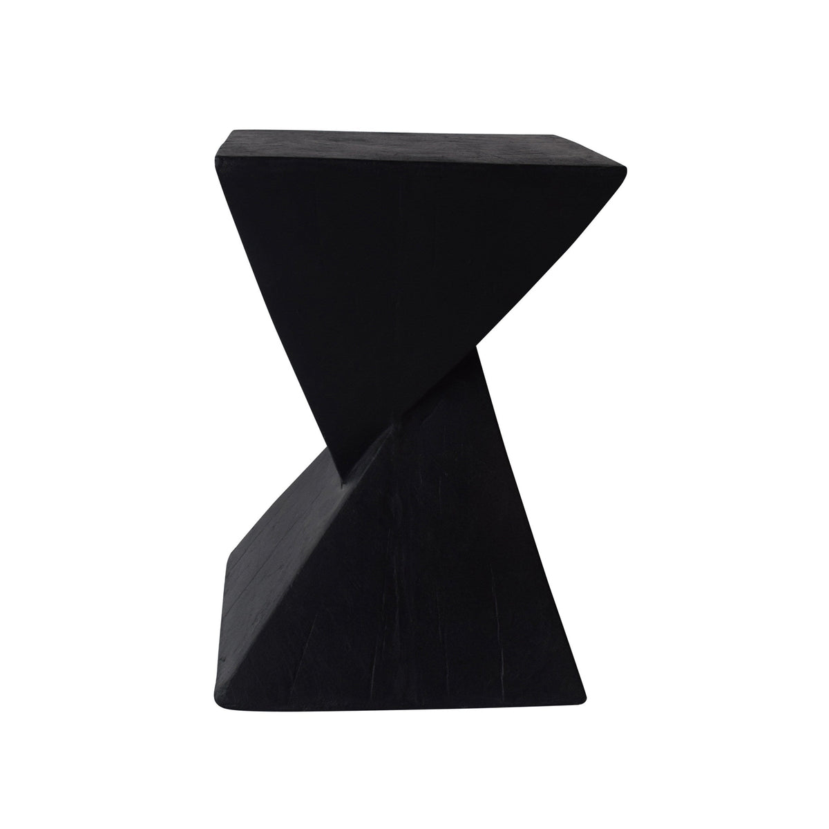 TESS Modern Side Table with Hourglass Design - Black or Natural