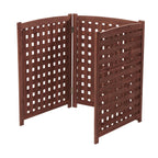 3 Panel Outdoor Air Conditioner Fence Screen with Solid Wood - Light Brown or Dark Gray