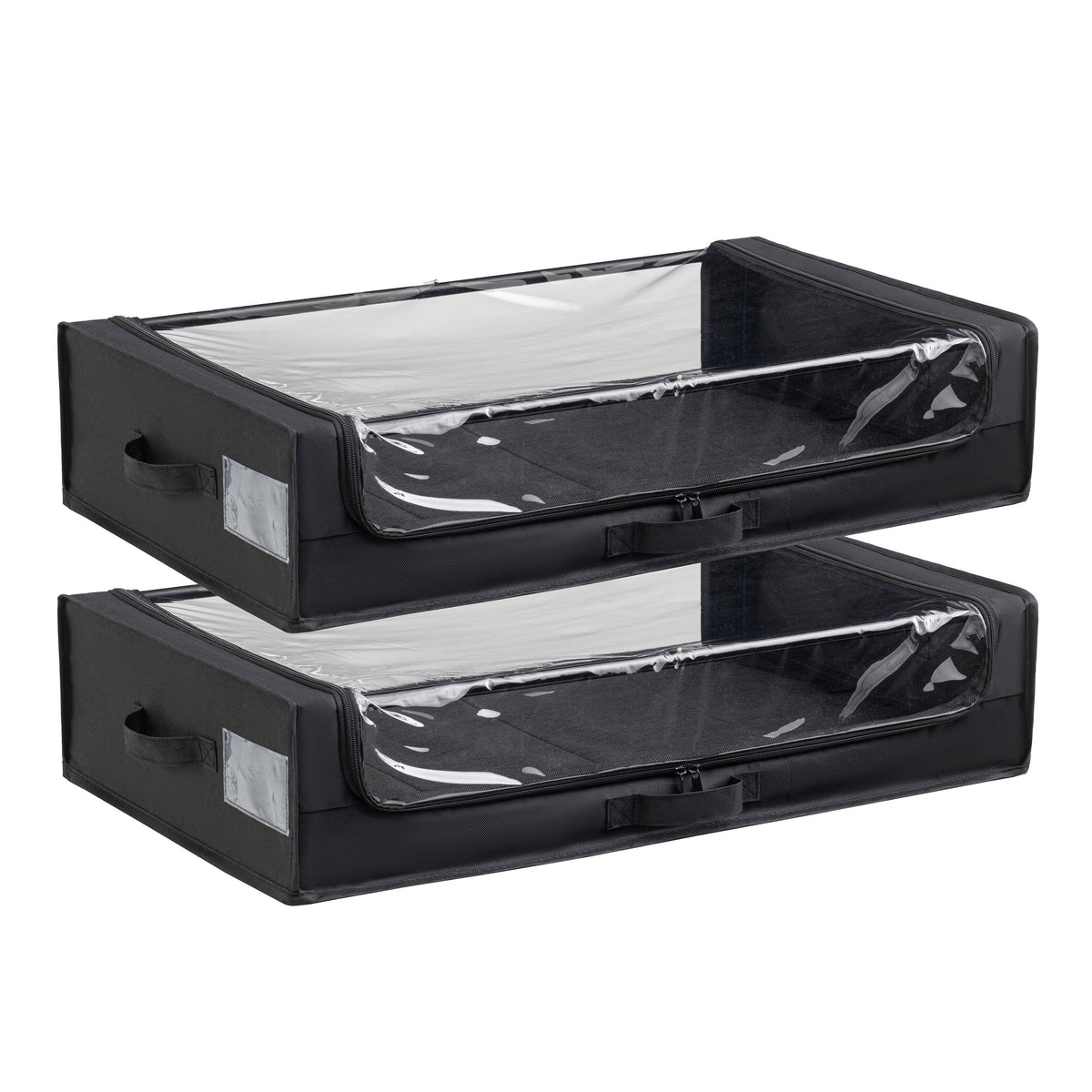 Set of 2 Under-Bed Rolling Storage Containers with Wheels - Polyester