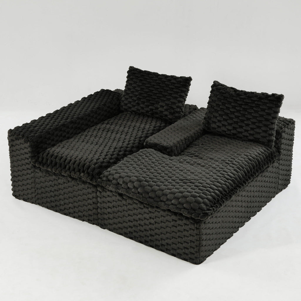Convertible Modular Sectional Sofa with Twin Seat and Chaise - Multiple Colors