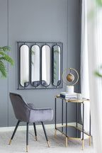 Large 4 Oval Wall Mirror with Square Frame - Black