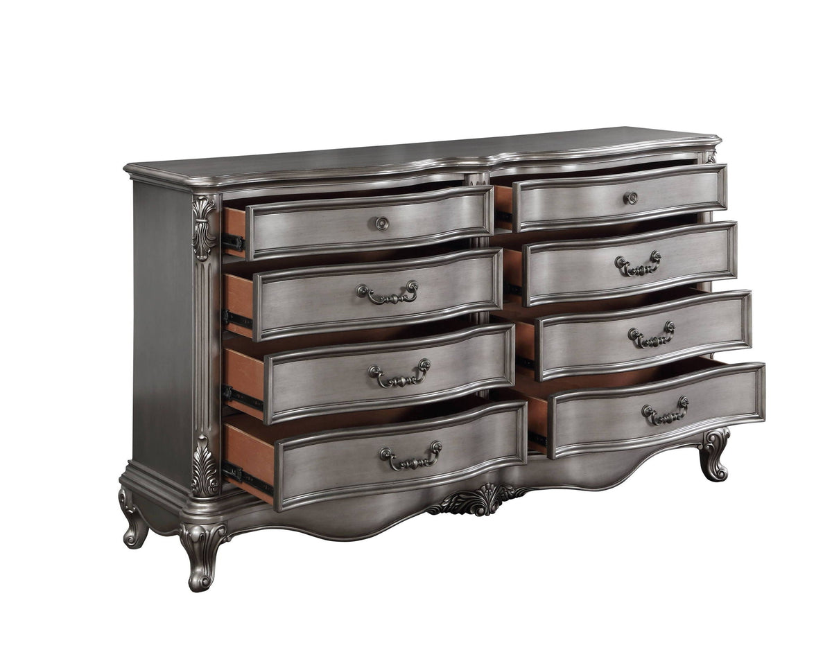 Ariadne Dresser with Full-Extension Drawers - Antique Silver