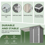 Galvanized Steel Shed & Gazebo Combo with Weather Resistant Design - Gray