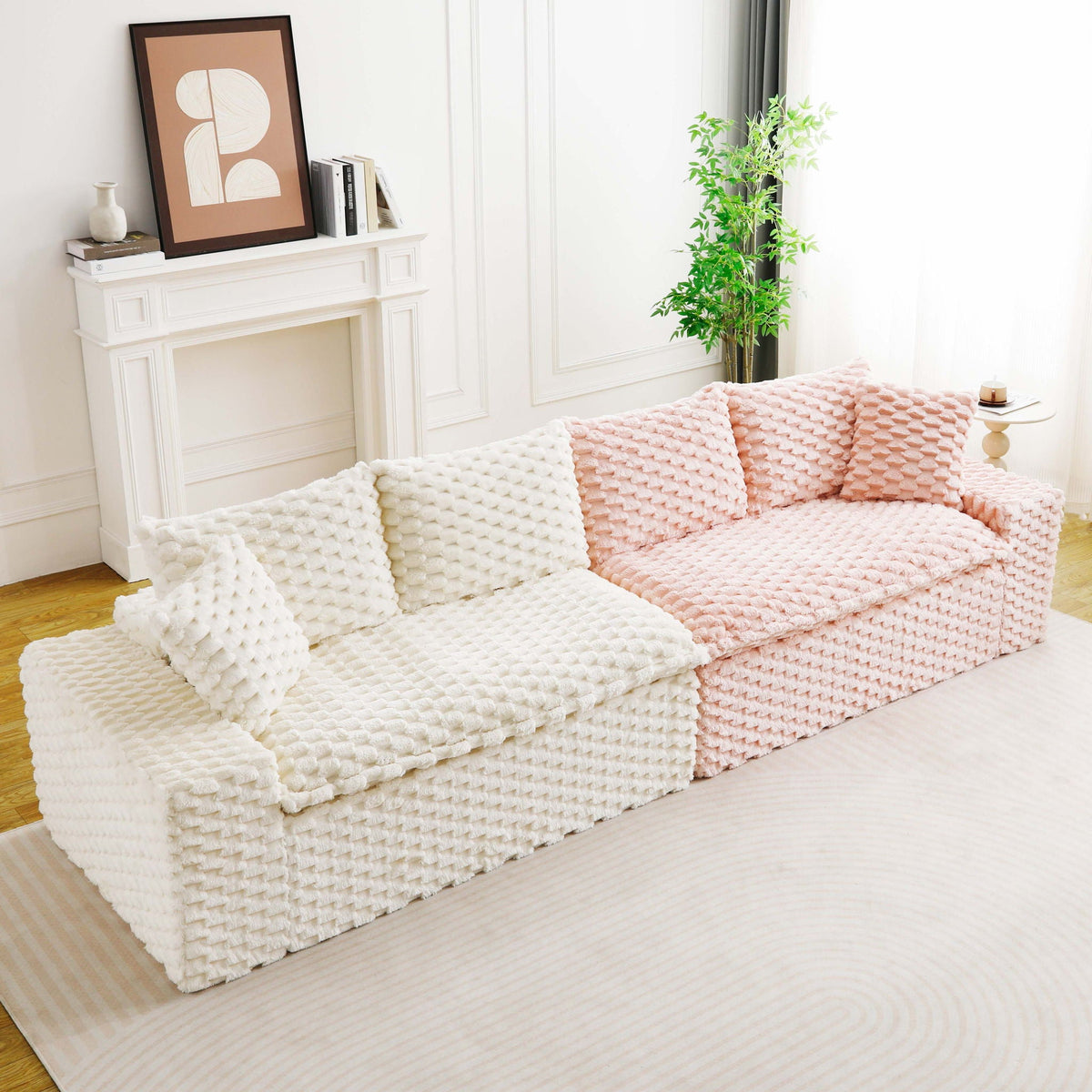 Multifunctional Stationary Sofa with Adjustable Layout - Choice of Color