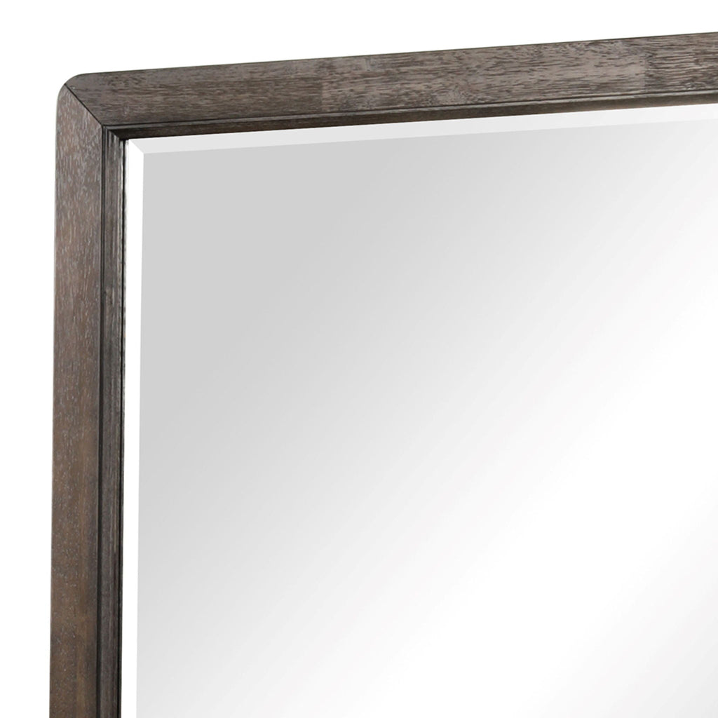 Antique Brown Mirror with Beveled Glass - Brown