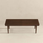 Dark Brown Wood Accent Bench with Solid Wood Frame - Mia