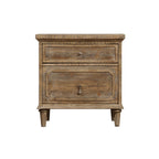 Taupe 2 Drawer Nightstand with Spacious Storage - Solid Wood