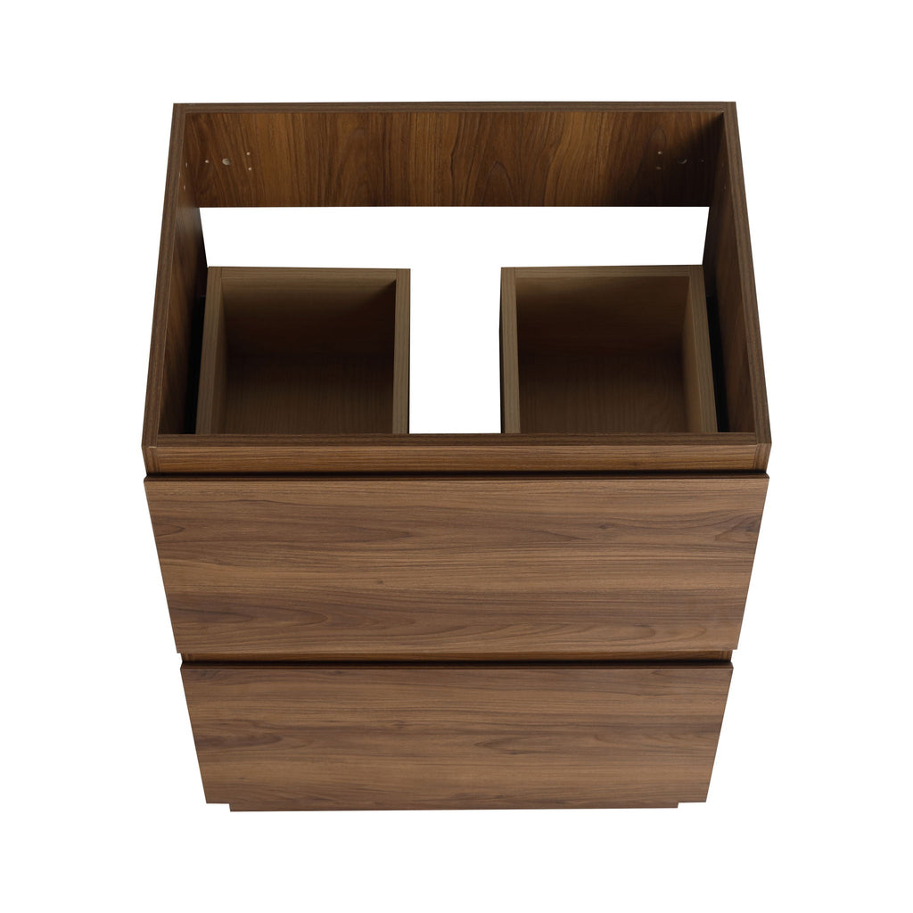 Modern Freestanding Bathroom Vanity Cabinet with Double Drawer - Light Brown or Dark Brown