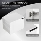 Modern Bathroom Vanity with Side Storage - Light Brown or White