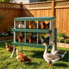 Galvanized Steel Outdoor Egg Laying Boxes with Sloped Floor - Silver