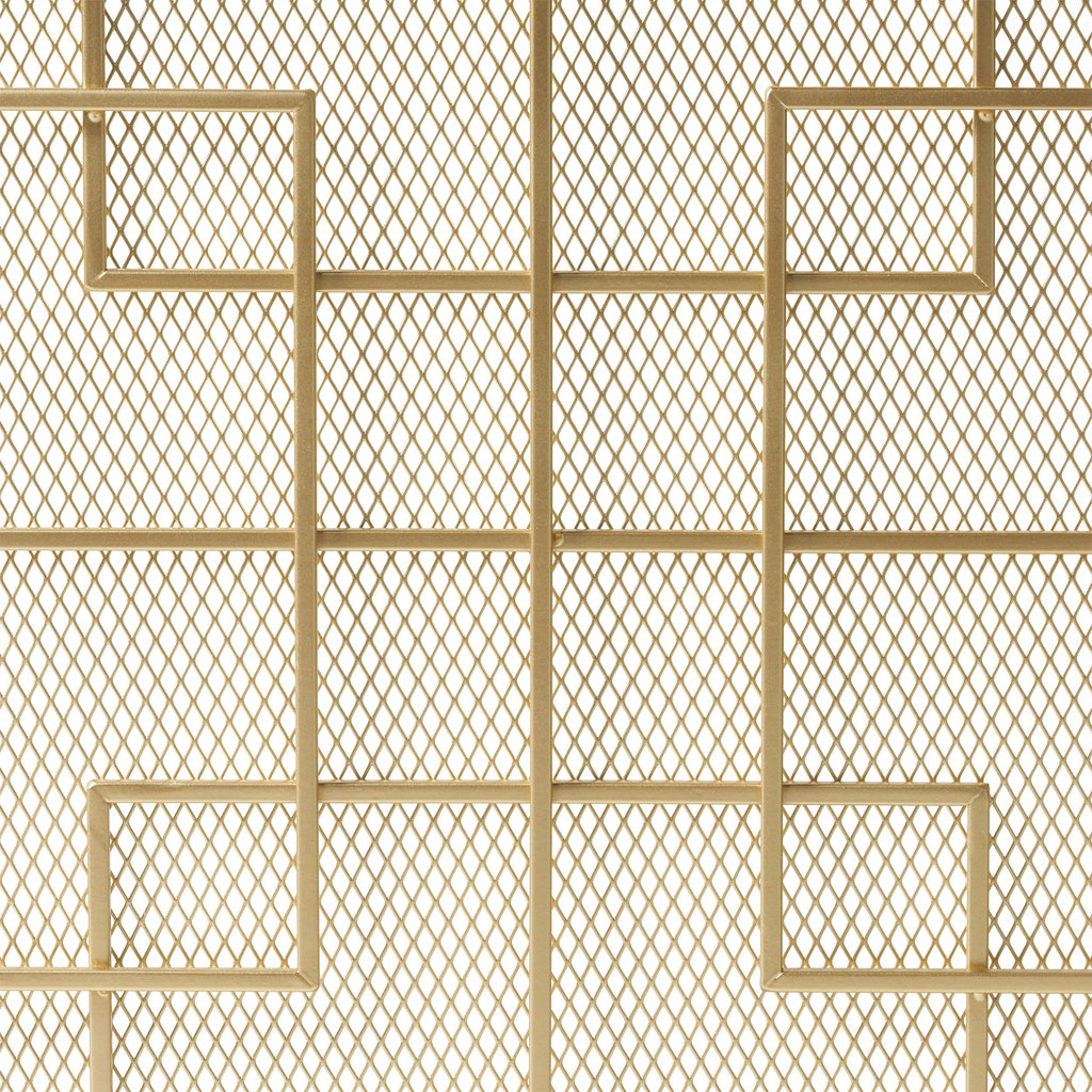 Modern Single Panel Iron Fire Screen with Fine Mesh - Black