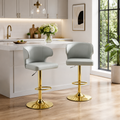 Modern Rotating Adjustable Bar Chair Set with 360° Swivel - Grey