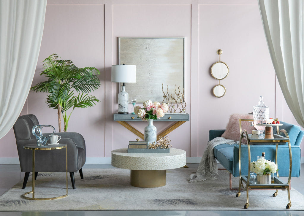 2 Circle Mirrors For Wall Decor in Gold