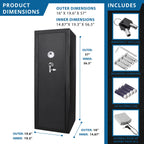 9.33 Cubic Ft Tall Biometric Rifle Safe with Quick Access - Black