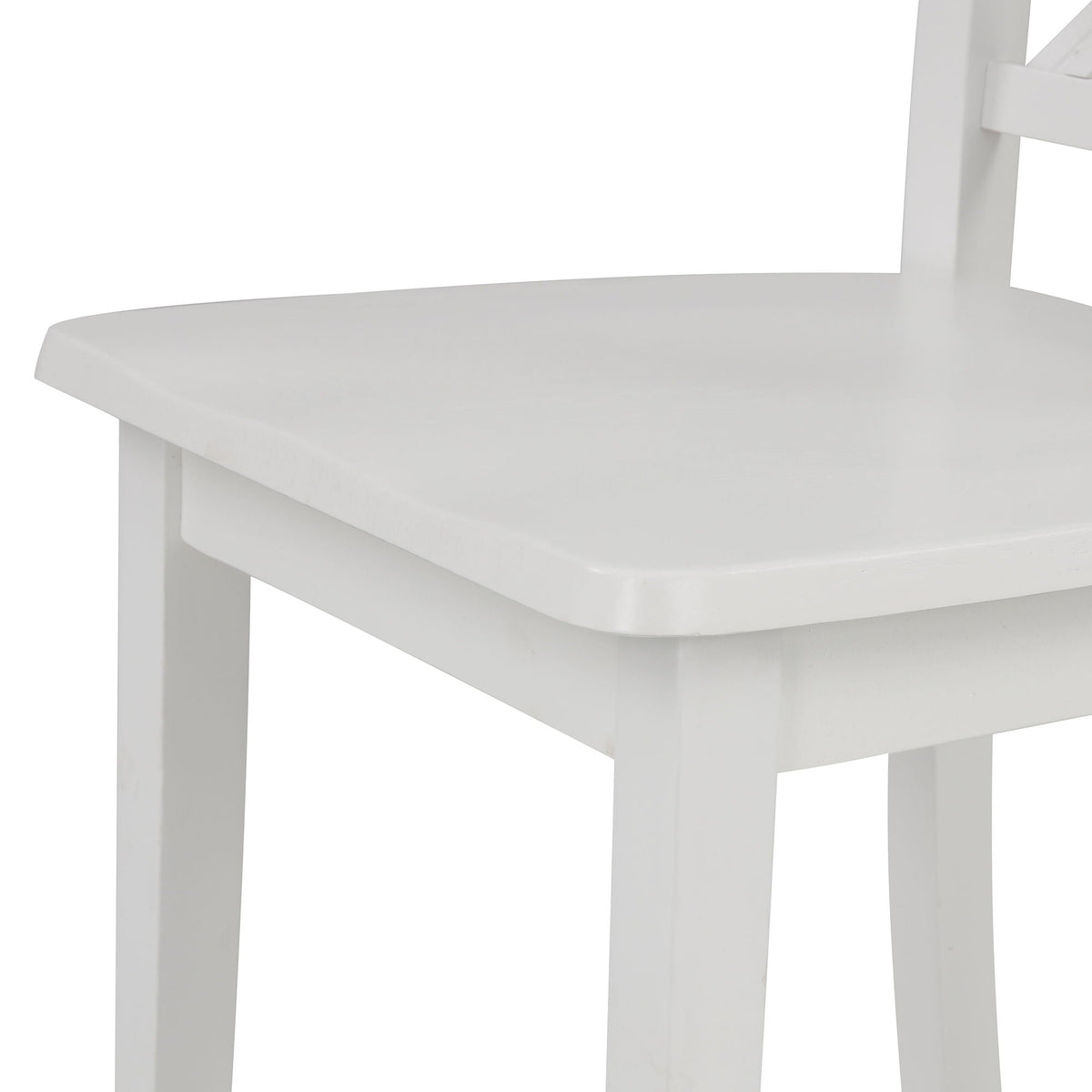 5-Piece Solid Wood Dining Set — White or Dark Gray