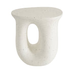 Outdoor MGO Side Table with Travertine-Look Finish – White or Light Grey