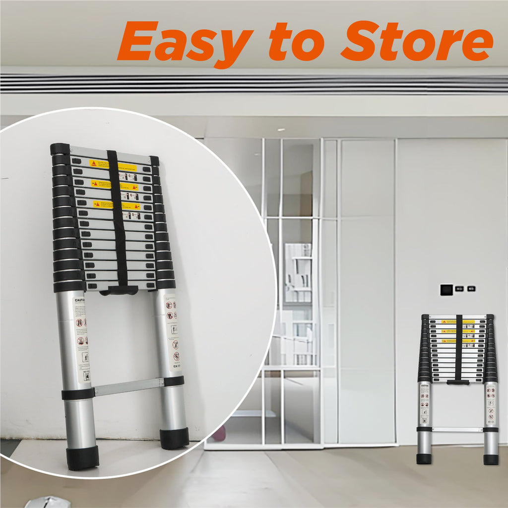 Telescoping Ladder 14.5FT with 300 lb Capacity - Aluminum